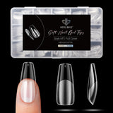 Modelones Nail Tips 510 pièces – Ensemble de pointes d'ongles à couverture complète, ensemble de pointes en gel, pointes d'ongles en résine PMMA pré-polonées, ongles artificiels à coller sur Nail Art DIY, Squoval court