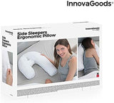 Oreiller ergonomique en forme de U Innovagoods pour dormeurs latéraux, idéal pour la grossesse, favorise une respiration calme, réduit les ronflements, coton et polyester, blanc, 39 x 57 x 14 cm Oreillers orthopédiques cervicaux Naty Shop