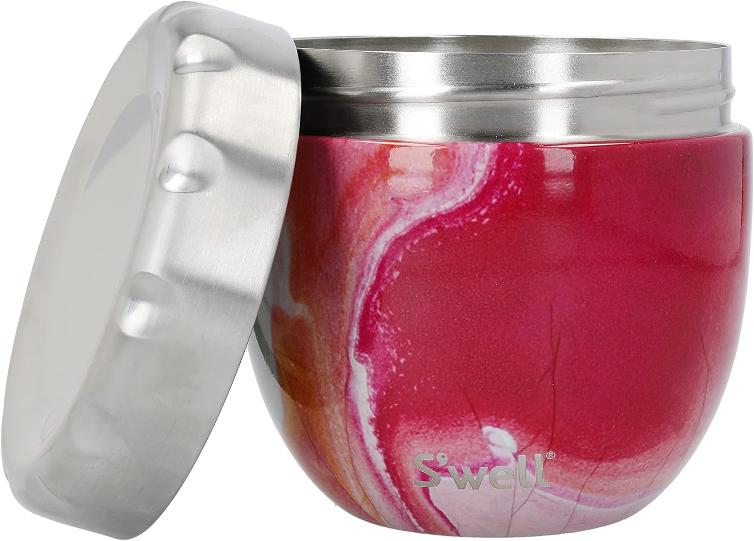 Eats Bol alimentaire 2 en 1 avec couvercle à vis, 636 ml, agate rose, bouteille anti-fuite à triple isolation pour les voyages, jusqu'à 11 heures froides/7 heures chaudes, boîtes de conservation des aliments Naty Shop