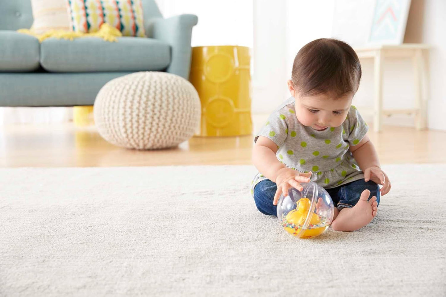 Fisher-Price WaterMates Ducky Ball, Canard drôle en boule de confettis, jouet pour bébé, balle de jeu, jouet de bain, à partir de 3 mois, 75676 Baby Toys Naty Shop