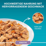 PURINA ONE Sensitive nourriture humide pour chat, morceaux tendres en sauce au poulet, paquet de 26 (26 x 85g)