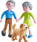 HABA 306147 - Coffret de jeu Little Friends Grands-parents, poupées flexibles et animaux à partir de 3 ans, multicolore