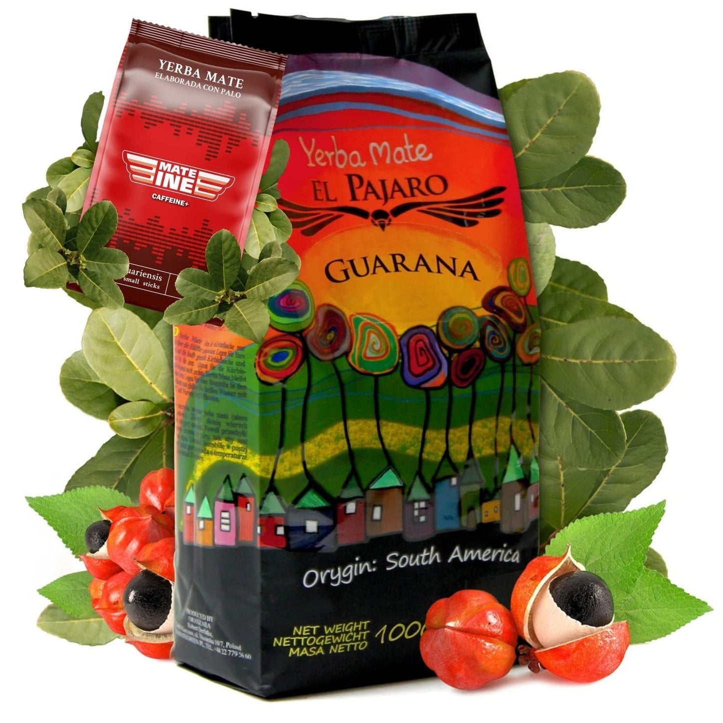 Guarana 1000 g | Thé maté du Paraguay | Fort, avec catuava, poudre de guarana, citron vert | Extra fort, revigorant, haute stimulation