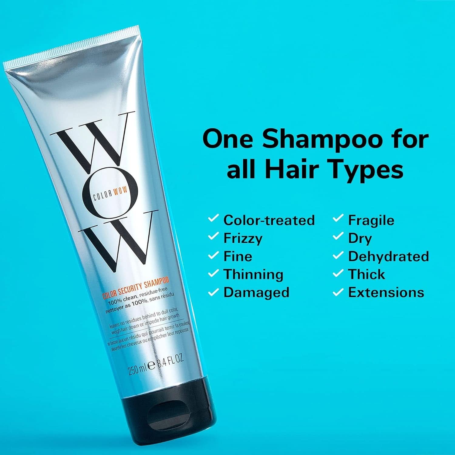 Wow Color Shampoo, shampoing soin couleur sans silicone et sans sulfate pour cheveux colorés, 250 ml Douche et bain Naty Shop