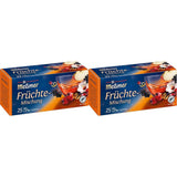 Mélange de fruits Meßmer | 25 sachets de thé | Végétalien | Sans gluten | Sans lactose (paquet de 2)