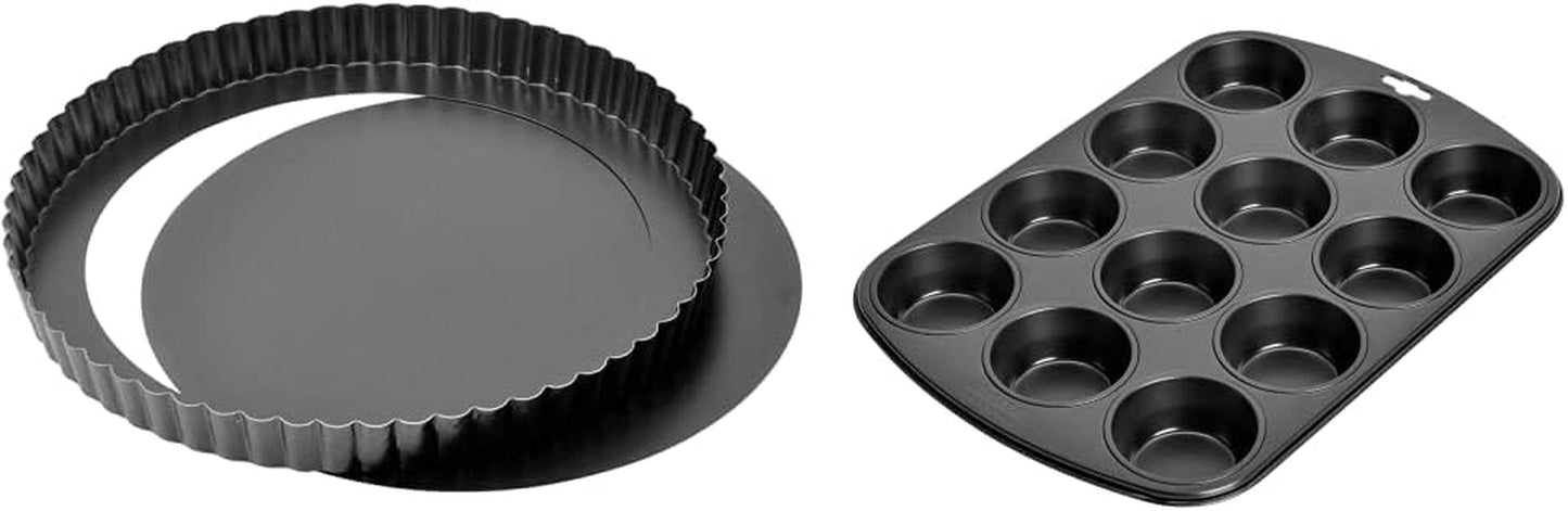 Kaiser Classic Tarteform Mit Hebeboden 28 Cm, Quicheform Antihaftbeschichte & Inspiration Muffinform Blech Für 12 Muffins, Muffin Backblech 38 X 27 Cm, Beschichtet, Standardgröße Moules et plaques à pâtisserie Naty Shop