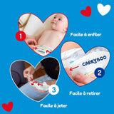 - Couches taille 4+ (9-20 kg) - saines et très absorbantes - étanche 12 heures - sans substances indésirables - fabriquées en France - prix abordable - 126 couches jetables