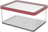 Rotho Loft Lot de 5 bocaux de conservation avec couvercles, différentes tailles, plastique alimentaire (PP) sans BPA, transparent/rouge (21,4 x 21,4 x 23,5 cm) Naty Shop Boîtes de conservation alimentaire 2,25 L de large