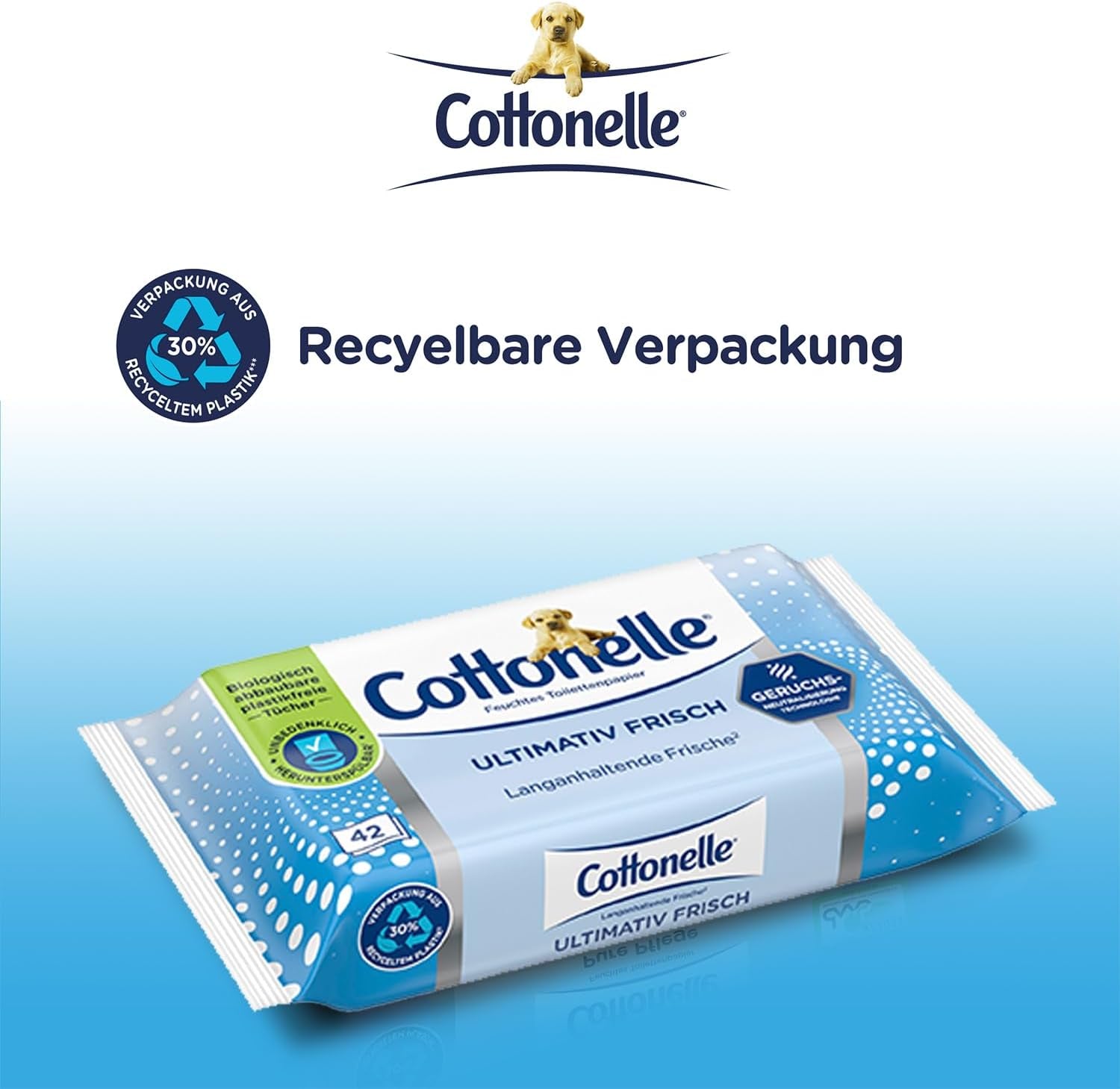 Lingettes humides, Ultimate Fresh, 12 X 42 lingettes, technologie Deodycylx, respectueuses de la peau, sans alcool ni colorant, sensibles, biodégradables