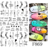 JMEOWIO Nagelsticker Blumen 10 Blatt Nagelaufkleber Selbstklebend Noir Blanc Fleur Nail Art Autocollant Décoration Nageldesign Zubehör