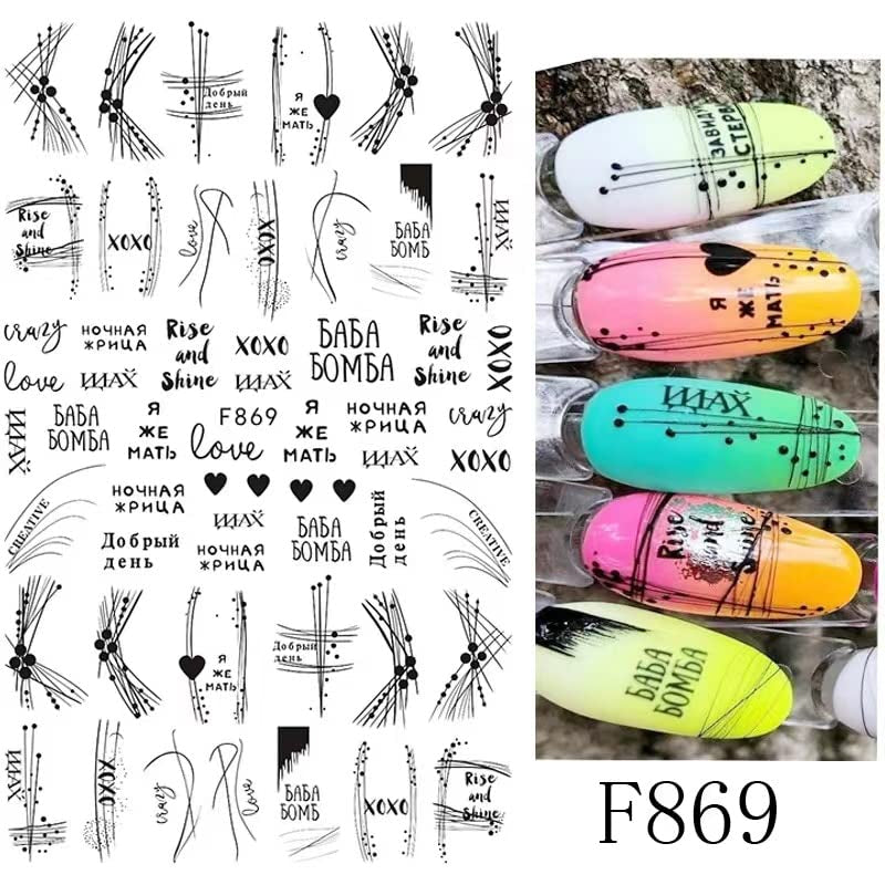 JMEOWIO Nagelsticker Blumen 10 Blatt Nagelaufkleber Selbstklebend Noir Blanc Fleur Nail Art Autocollant Décoration Nageldesign Zubehör