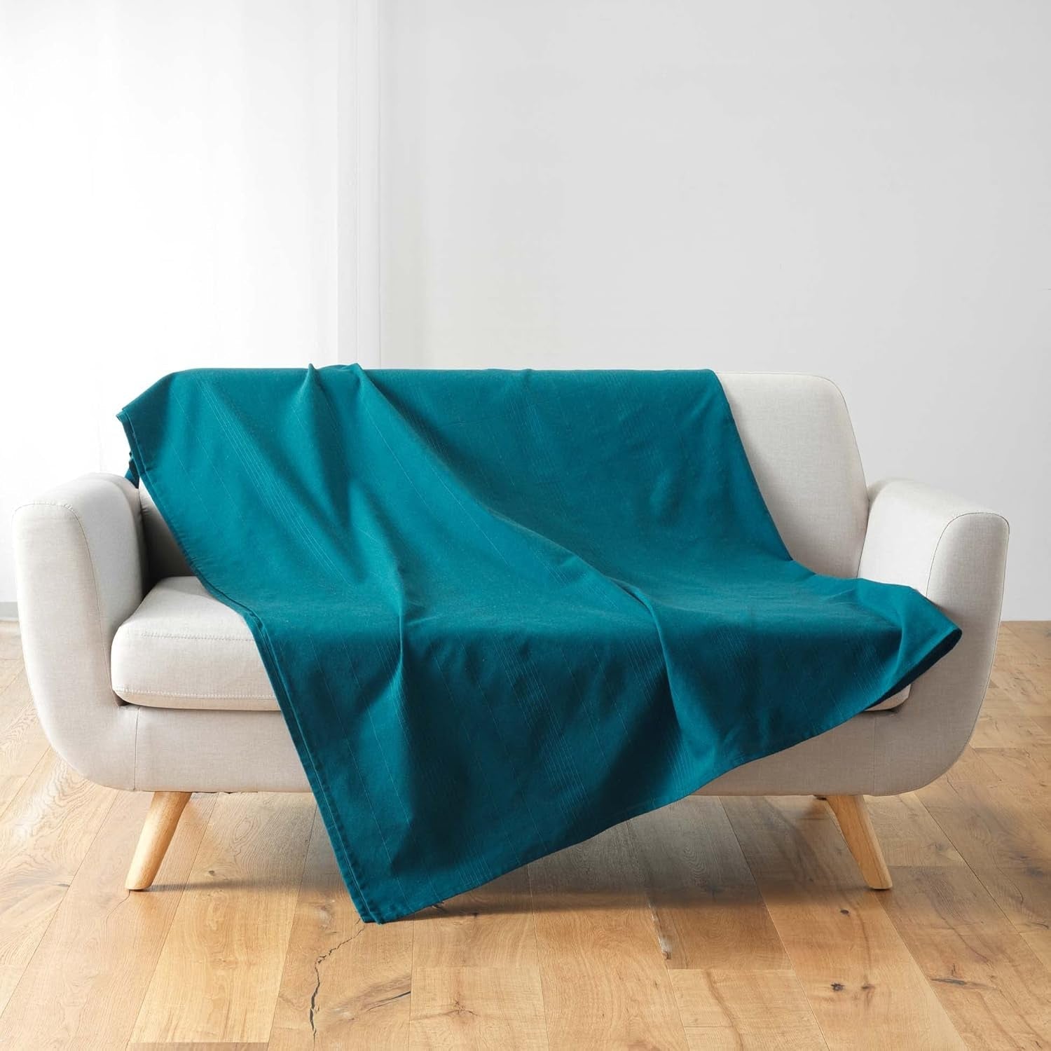 Douceur D'Intérieur, Couverture (220 X 240 Cm) Lucile Curry, Polycoton, Unicolore Lits et Couvertures Douceur d'Intérieur Bleu 220 X 240 Cm