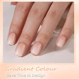 Lot de faux ongles – 240 pièces courtes et carrées, modèle en gel souple, dégradé de blanc nu, colle naturelle sur faux ongles pour femme, à faire soi-même (dégradé nu, 240X)