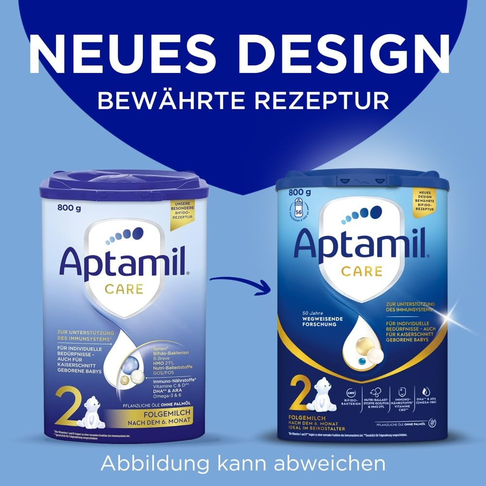 Aptamil Care 2 – Convient également aux bébés nés par césarienne – 1 x 800 g