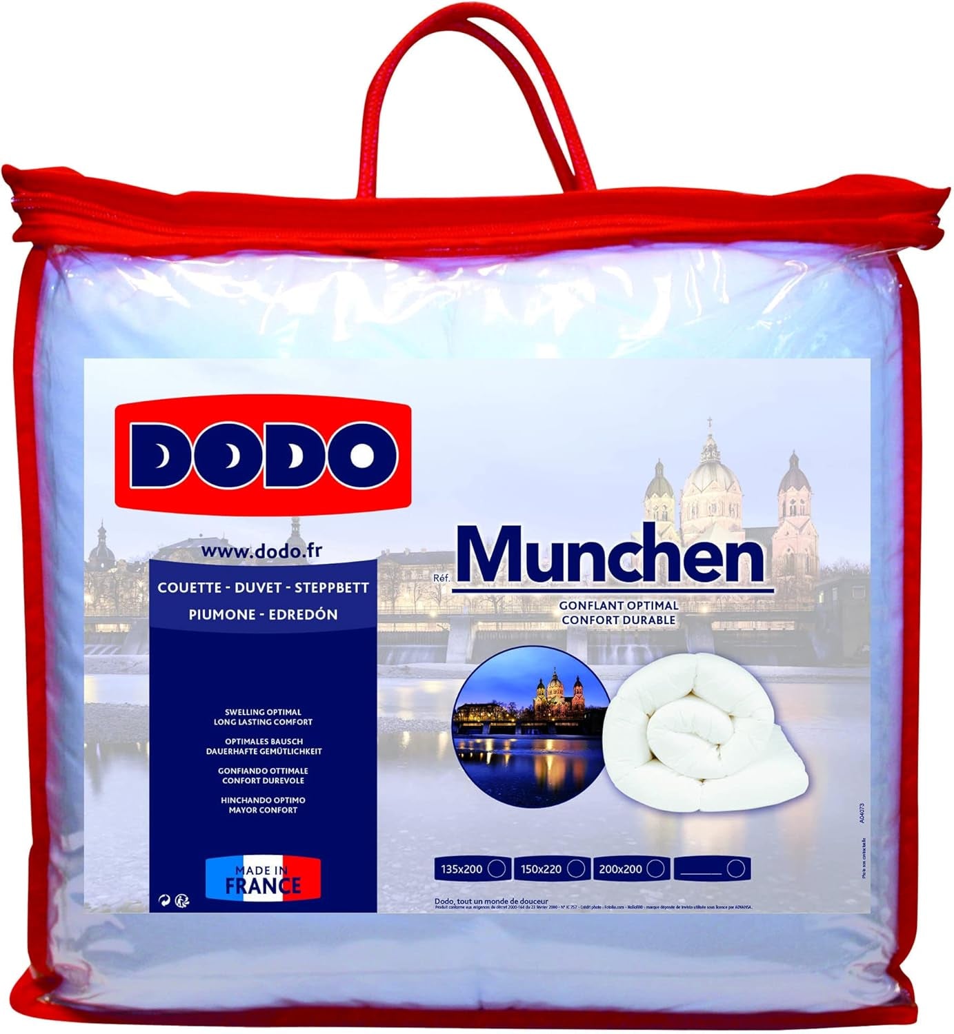 DODO Couette Munich Basic, polyester, blanc, 150X220 cm Couettes et couettes Naty Shop