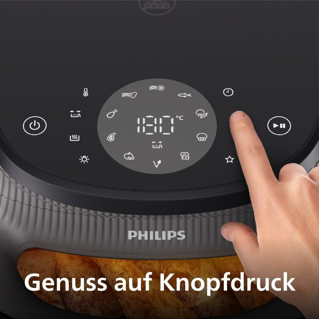 Philips Airfryer 3000 Series 6,2 L, Fenêtre de cuisson, 16 fonctions de cuisson en 1, Technologie Rapidair plus, Élimination des graisses, Application de recettes Homeid Appliances Naty Shop