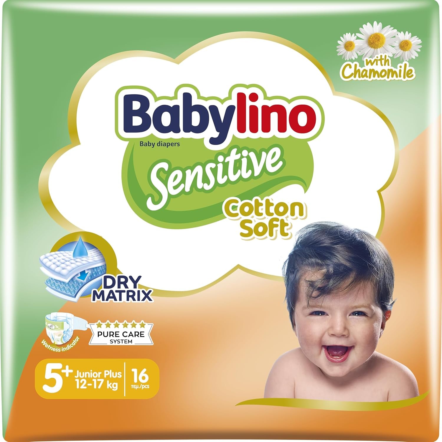 Couches pour bébés sensibles, taille 7, extra large plus (+15 kg), 14 pièces