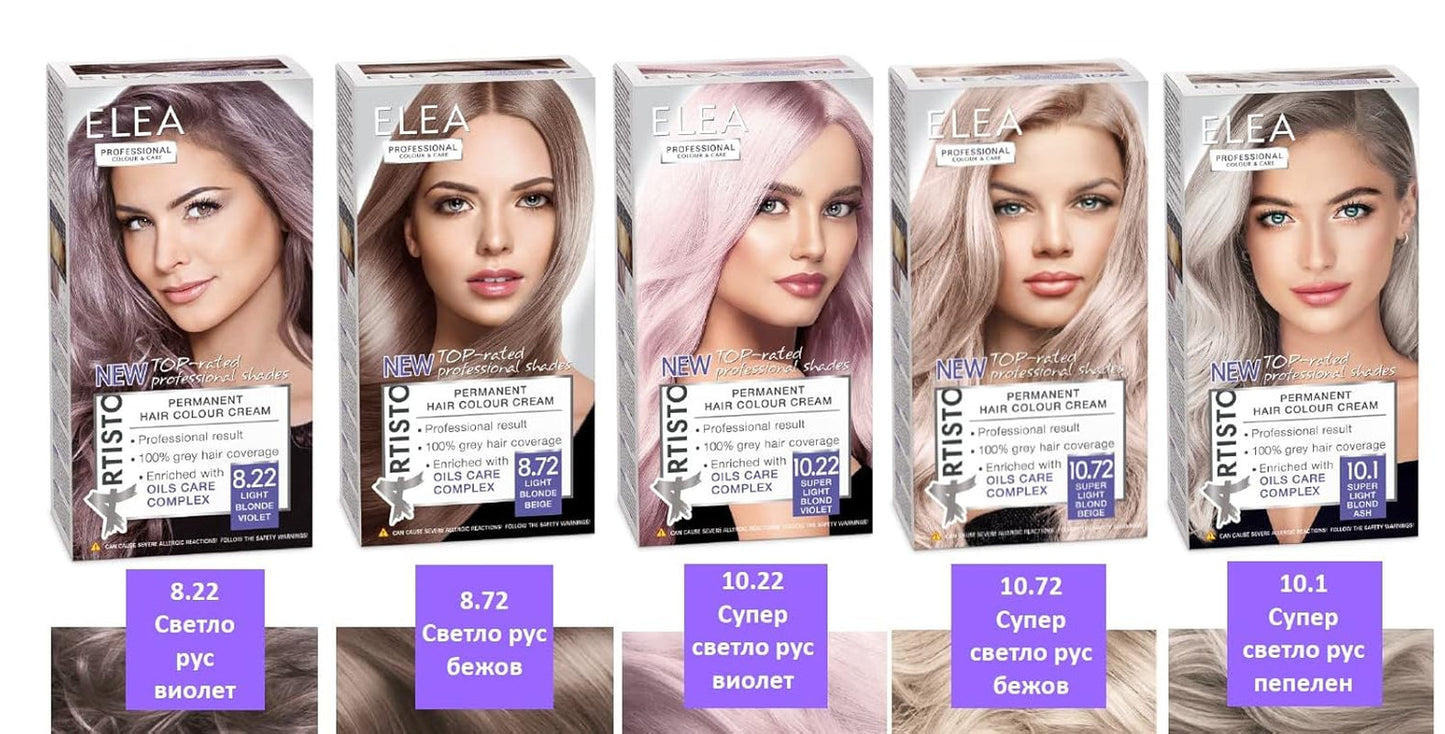 Color & Care Coloration permanente 120 ml, résultat professionnel, couvrant les cheveux gris, enrichie en complexes de soins huileux - Coloration longue durée (10.1 Blond cendré super clair) Teinture cheveux Naty Shop