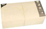 Serviettes, 3 épaisseurs 1/4 plis 33 cm x 33 cm crème Pour chaque fête et célébration. Quantité : 250 pièces