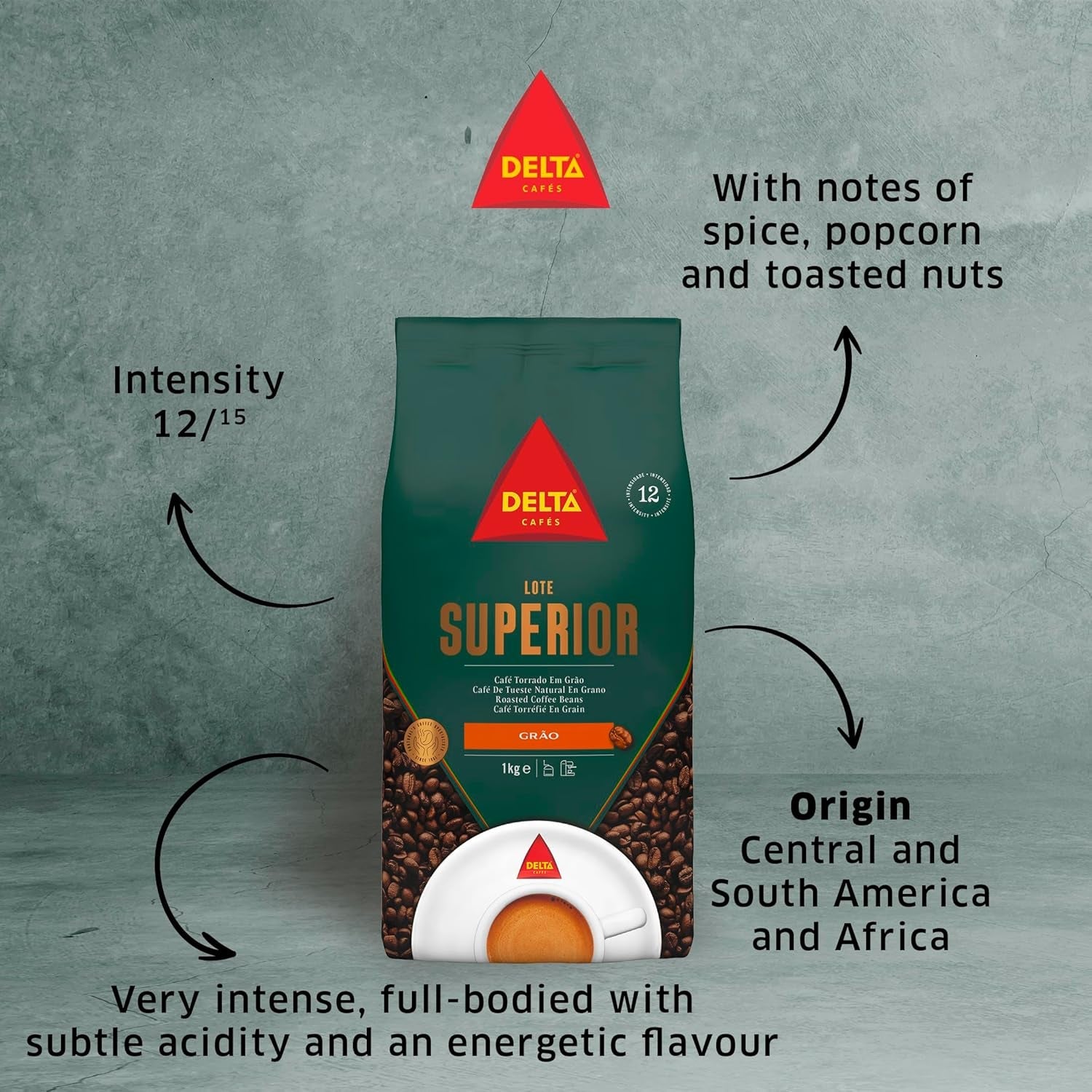 Café en grains Delta Supérieur Premium, 1 kg