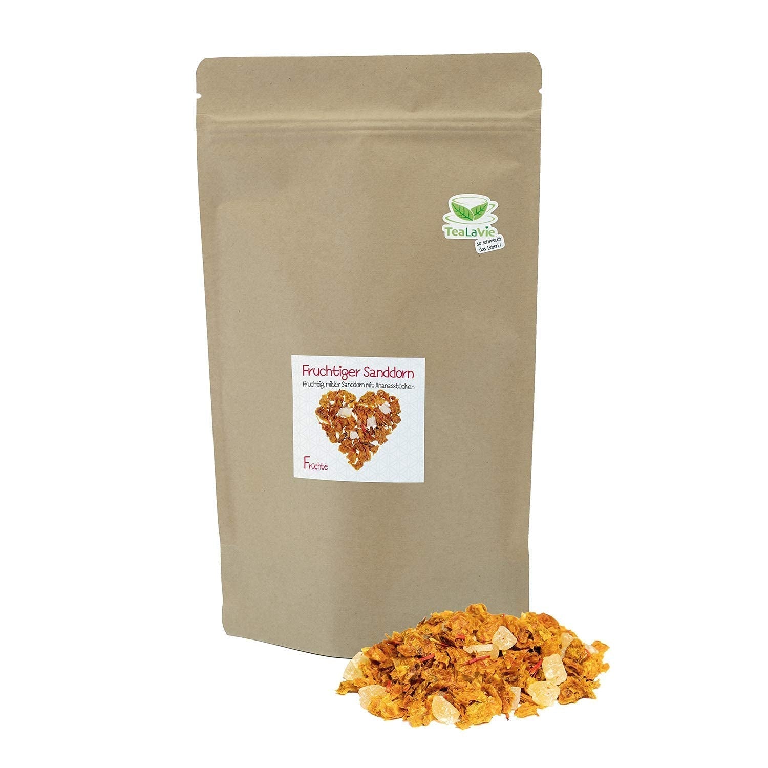Tealavie - Thé pour enfants sans sucre - Fraises des bois et rhubarbe (200 g) Tealavie Fruit - Thé aux fruits en vrac