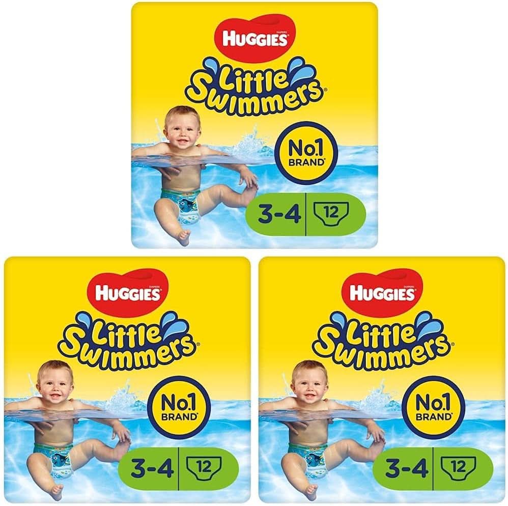 Huggies Little Swimmers Schwimmwindeln Taille 3/4 7-15 Kg 3Er Packung (1 X 12 Stück, Piece)) Naty Shop