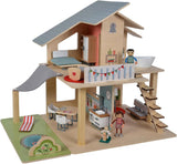Eichhorn - Maison de poupée avec accessoires - incl. meuble et 3 figurines, non assemblés, en bois, 25 pièces, 53x36x44 cm, à partir de trois ans