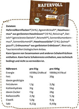 Hafervoll Porridge2go Beurre de cacahuète et noix, 13 barres x 55 g - Snack végétalien, biologique, sans gluten, sans sucre ajouté, avec avoine, dattes et bonbons au quinoa