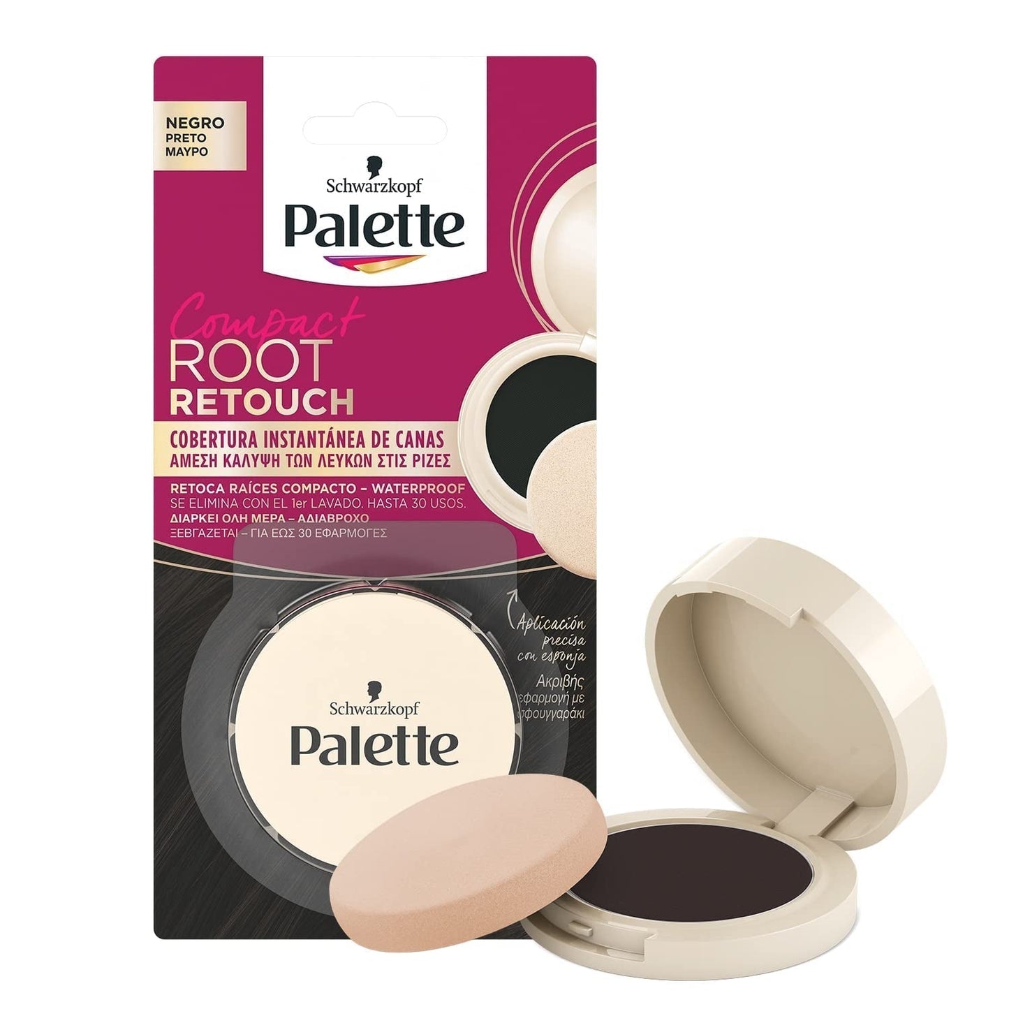 Palette Compact Root Retouch Retouch Root Powder, compacte, châtain, 1 pièce Teinture capillaire Naty Shop 26 G (1 paquet) Noir