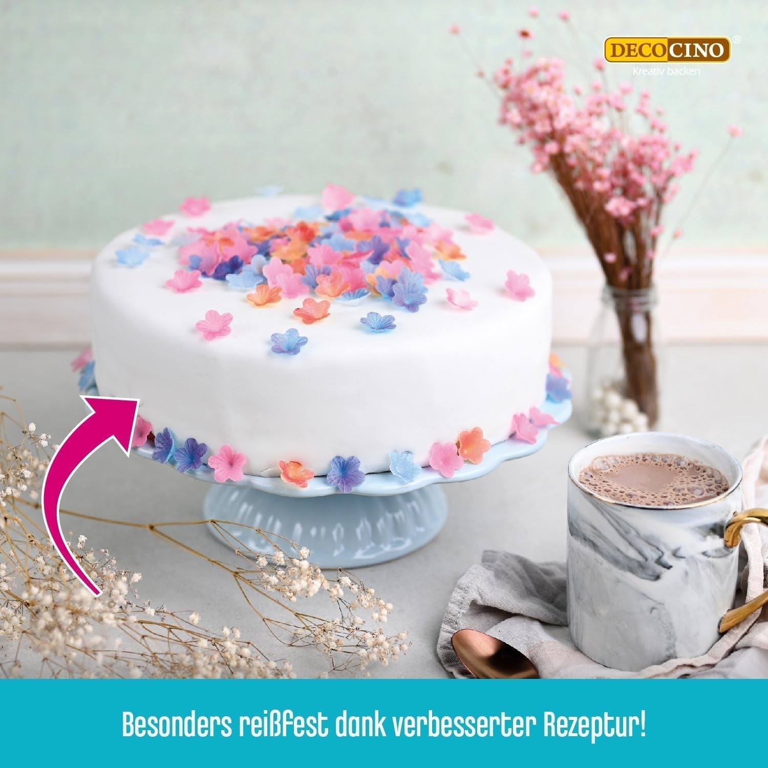 Couverture fondante roulée blanche DECOCINO - 300g - couverture fondante prête à l'emploi pour recouvrir et décorer gâteaux et cupcakes - sans gluten et vegan (pack de 2) Naty Shop Sugarpaste