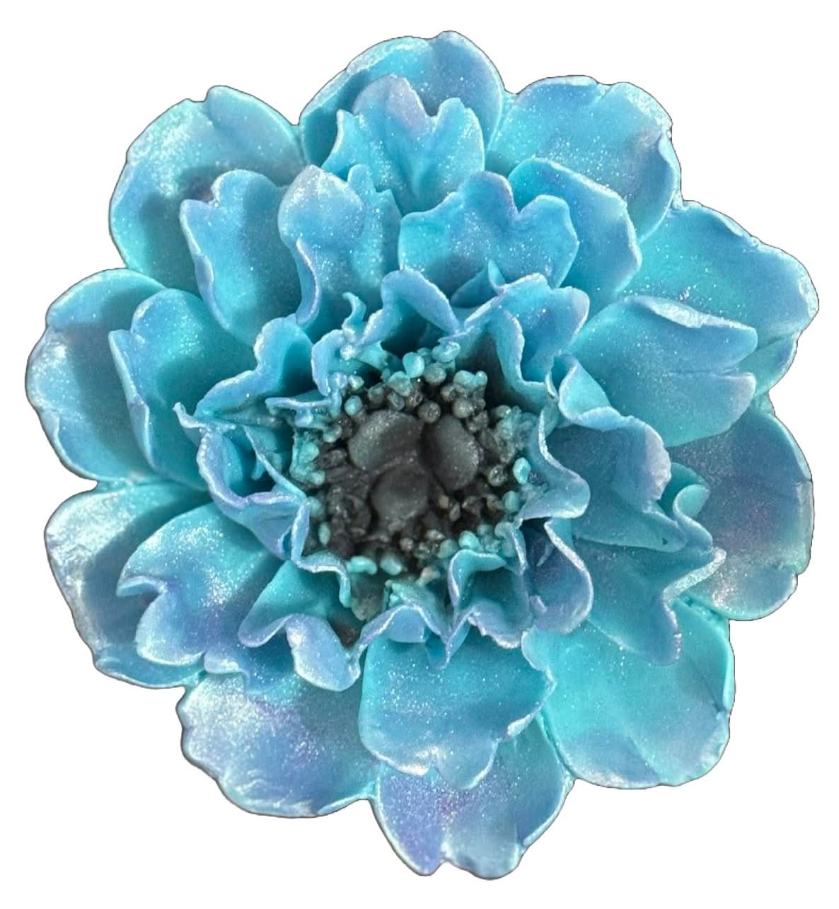 Décoration comestible en sucre, Décorations Pivoine Turquoise de Pâte à Sucre Nati Shop
