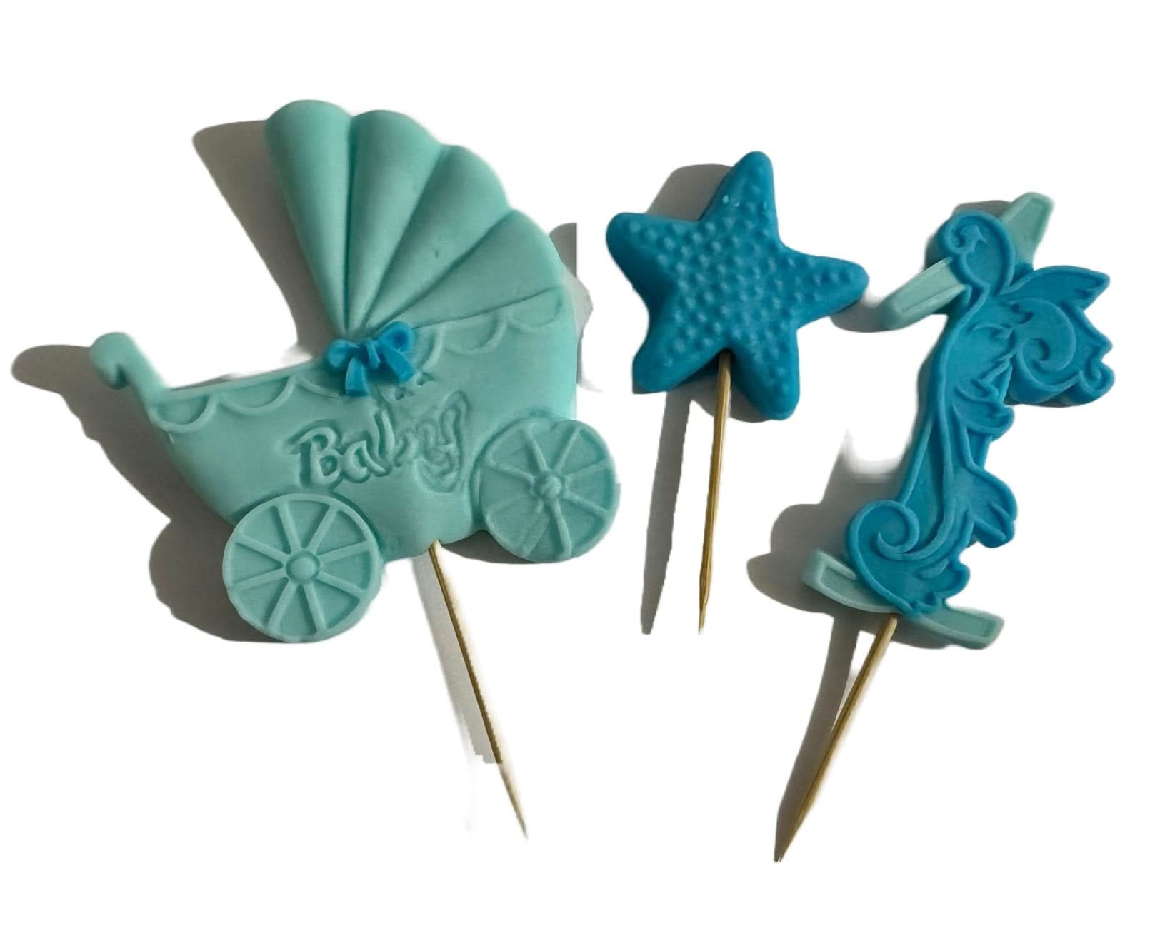 Décoration comestible en sucre, numéro 1, bleu et bleu Décorations en pâte à sucre Nati Shop
