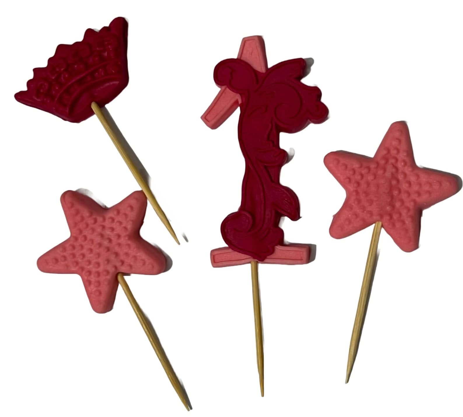 Décoration comestible en sucre, numéro 1, rose/fuchsia Décorations de Sugar Paste Nati Shop