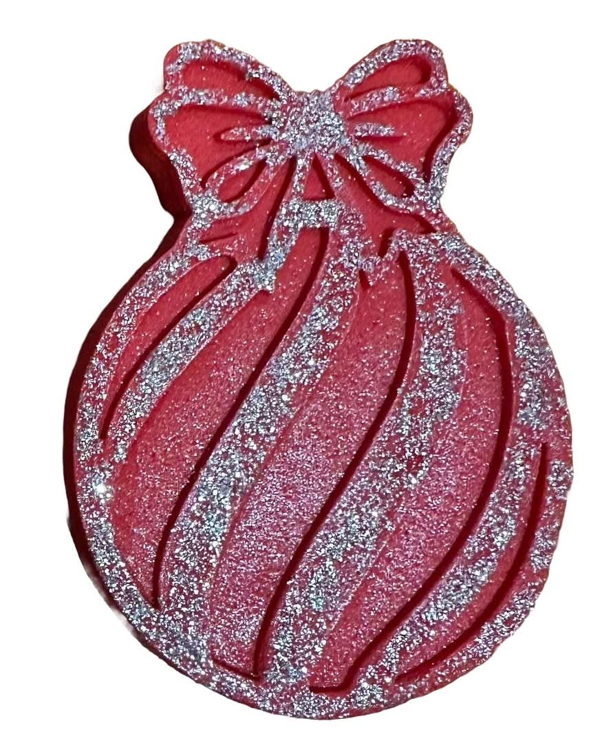 Décoration comestible en sucre, globe de sapin de Noël, rouge Nati Shop
