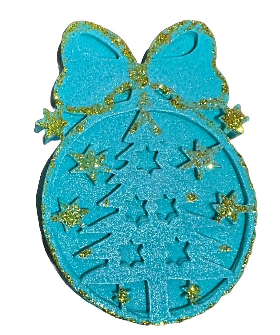 Décoration comestible en sucre, globe sapin de Noël, turquoise Nati Shop
