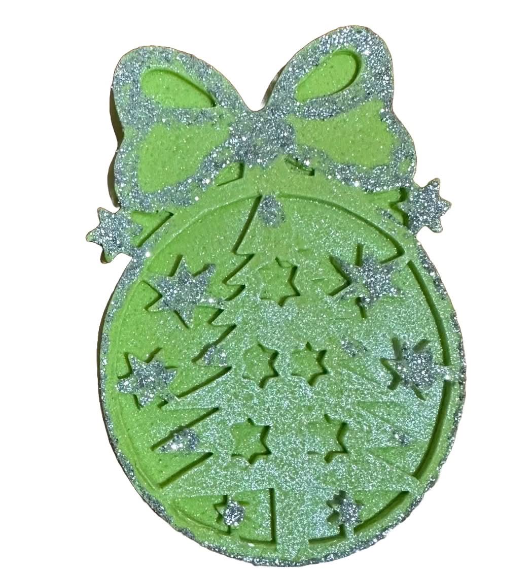 Décoration comestible en sucre, globe sapin de Noël, vert Nati Shop