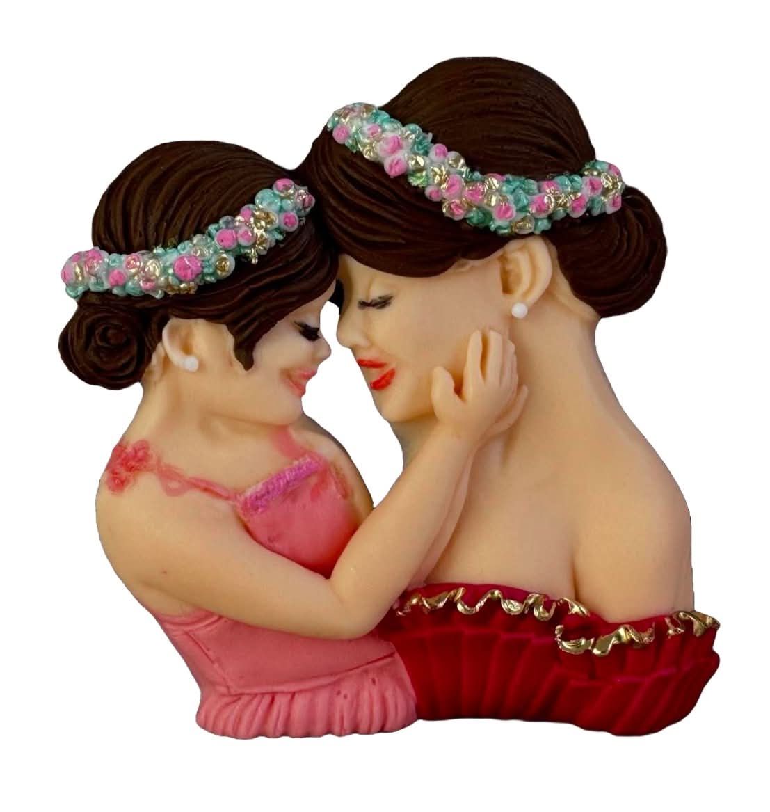 Décoration comestible en sucre, Décorations Mère et Fille de Pâte à Sucre Nati Shop