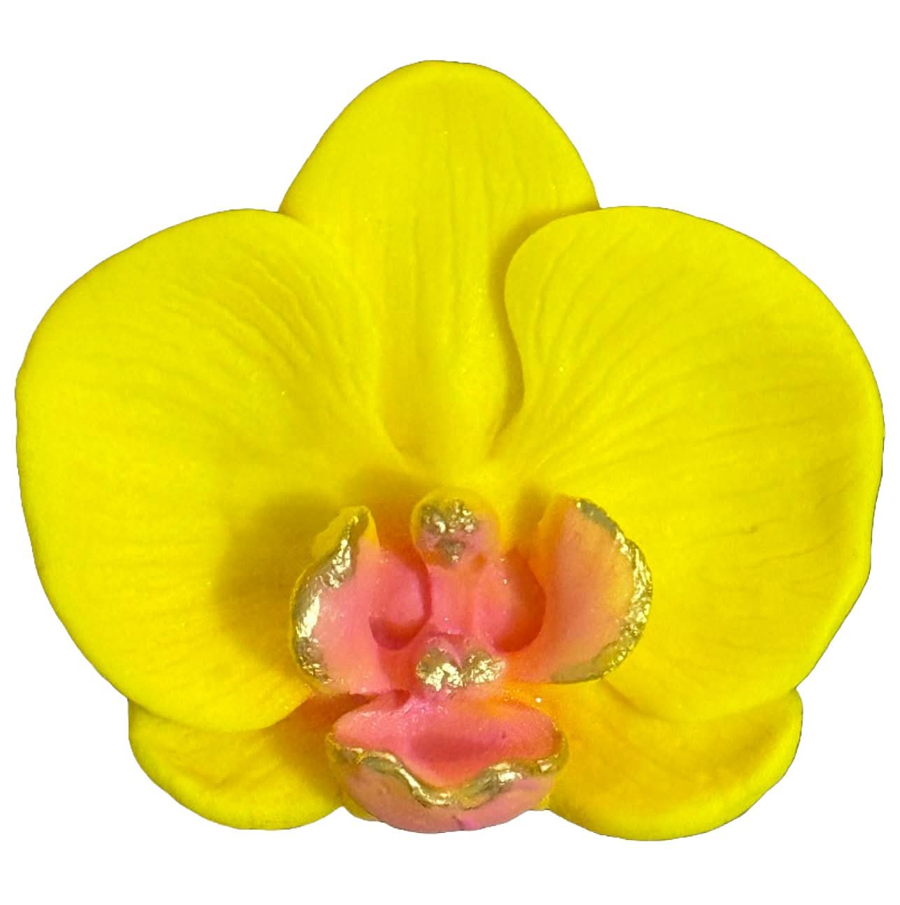 Décoration comestible en sucre, Décorations en Pâte à Sucre Orchidée Jaune Nati Shop