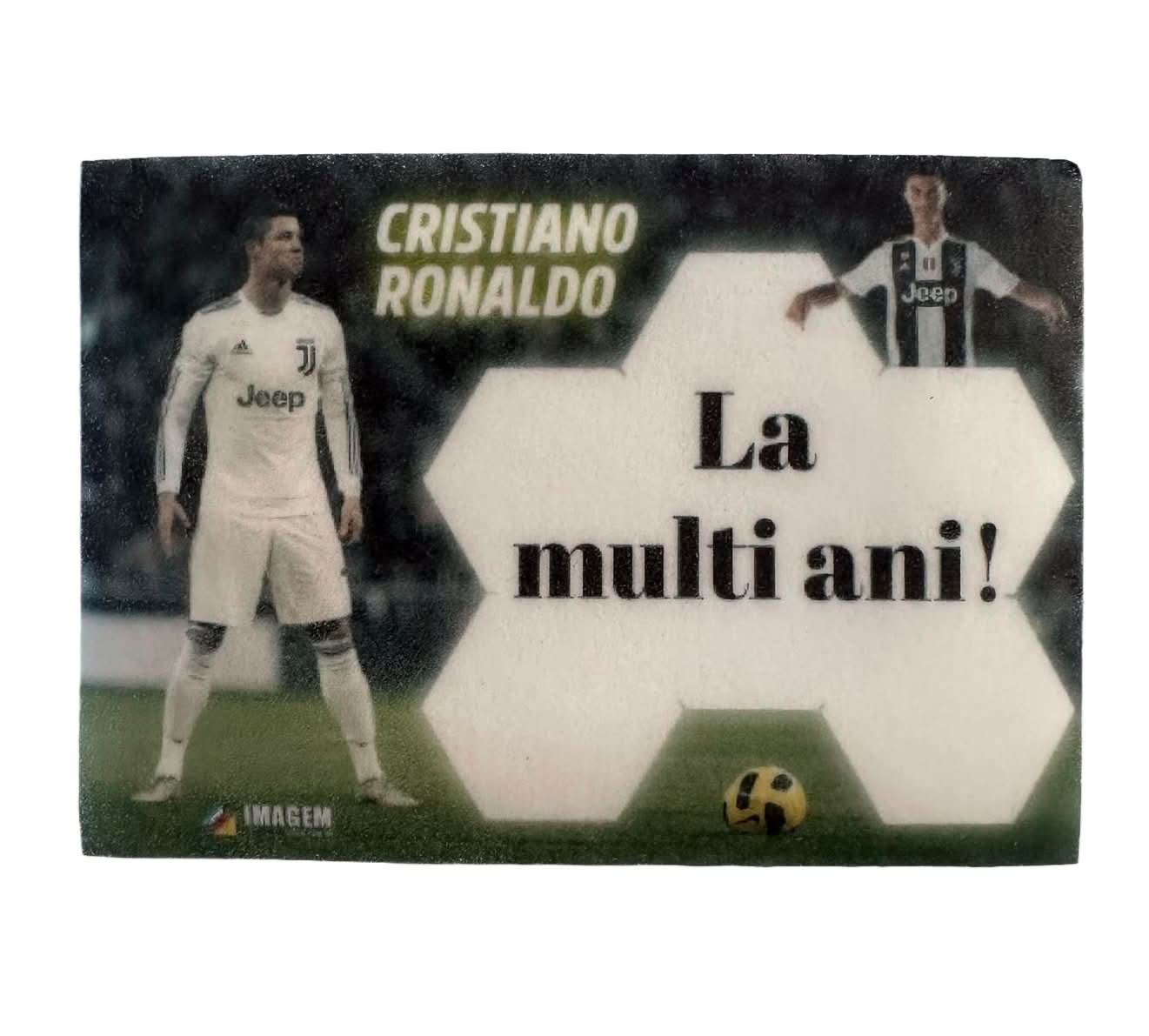 Décoration en sucre comestible, Ronaldo - "Joyeux anniversaire !" Boutique Nati