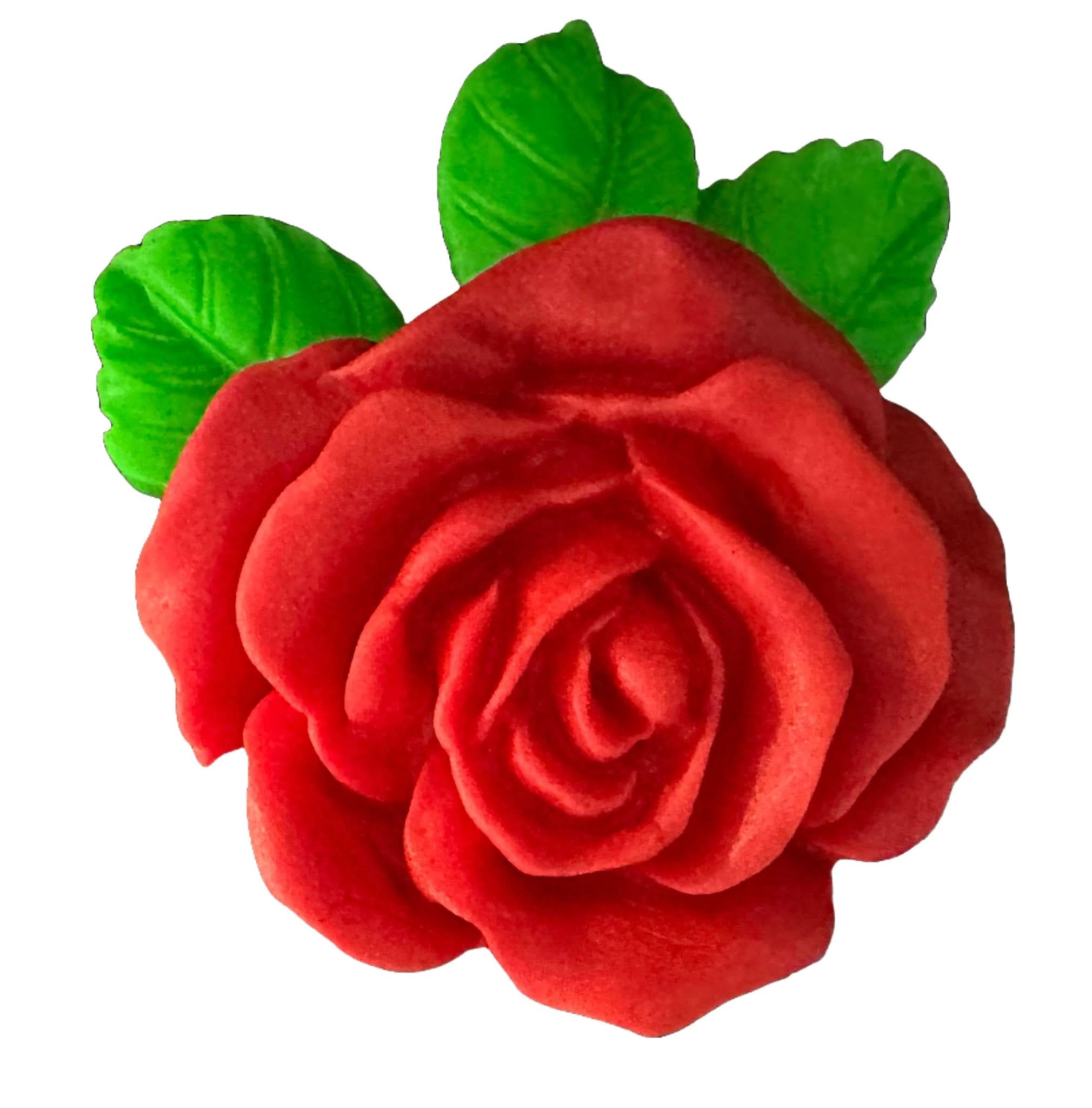 Décoration comestible en sucre, Décorations en Pâte à Sucre Rose Rouge Nati Shop
