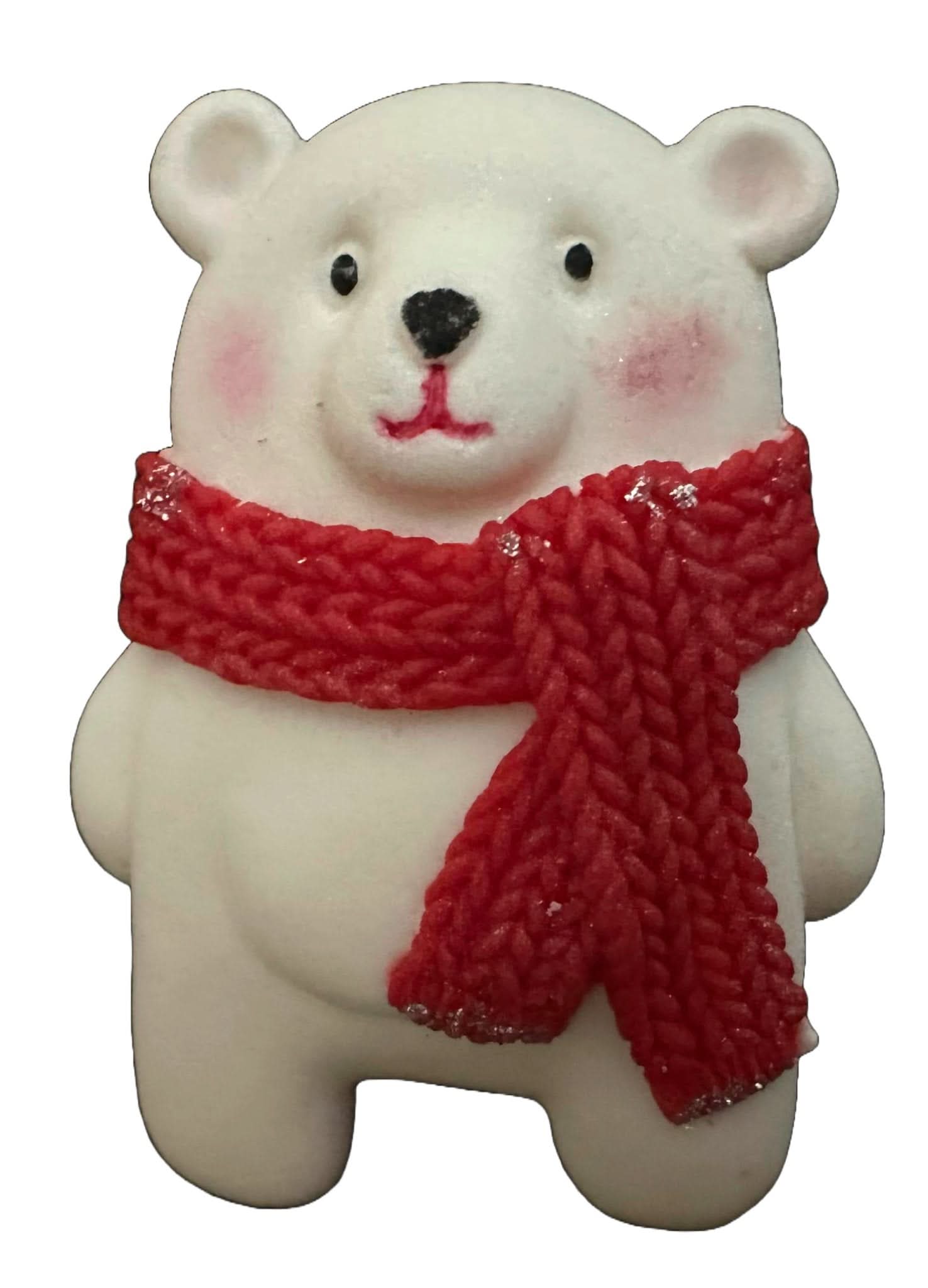 Décoration comestible en sucre, ours en peluche blanc Nati Shop