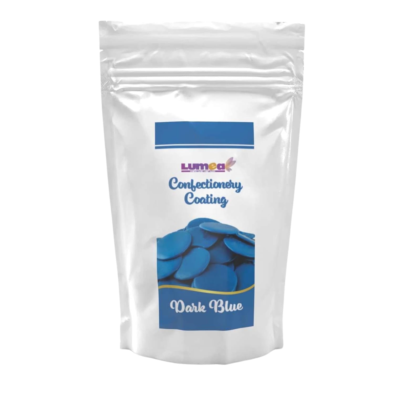 Gouttes de couverture Dekozauber24, blanches, 500g, au goût chocolat blanc et vanille, chips Deco Melts, passent au micro-ondes, pour cake pops, gâteaux, tartelettes, dégoulinants ou glaçages Pâte à sucre Naty Shop Bleu foncé
