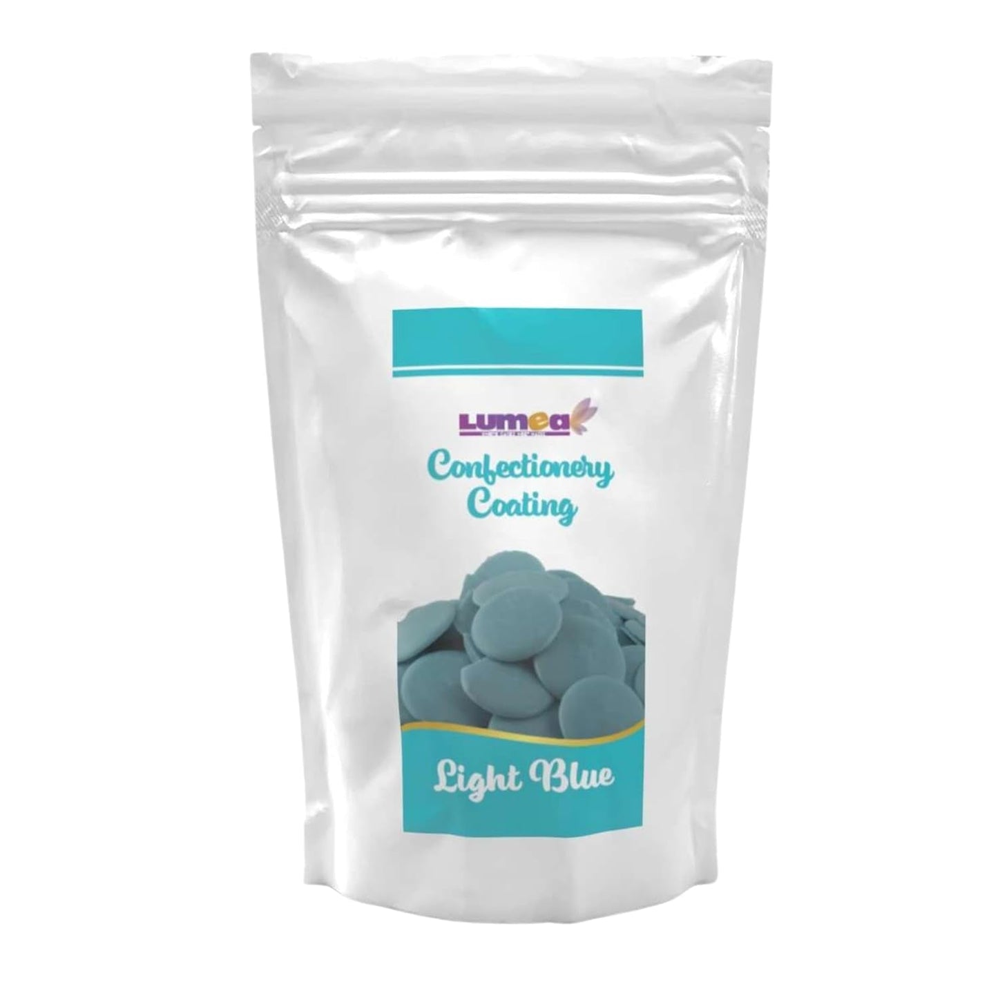 Gouttes de couverture Dekozauber24, blanches, 500g, au goût chocolat blanc et vanille, chips Deco Melts, passent au micro-ondes, pour cake pops, gâteaux, tartelettes, dégoulinants ou glaçages Pâte à sucre Naty Shop Bleu clair