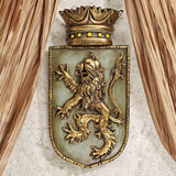 Design Toscano Bouclier médiéval Lion vertical, sculpture murale Statuettes et sculptures Naty Shop