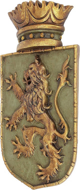 Design Toscano Bouclier médiéval Lion vertical, sculpture murale Statuettes et sculptures Naty Shop