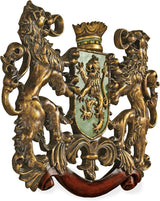 Design Toscano Bouclier médiéval Lion debout, sculpture murale Statuettes et sculptures Naty Shop Traversée de l'étang