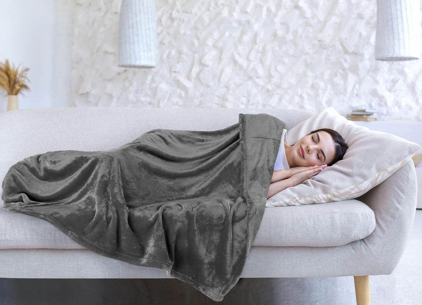 Utopia Bedding Couverture polaire douillette [228 x 228 cm, gris] Couverture douce, légère, chaude et moelleuse Couverture confortable et respirante pour lit, canapé, lits et couvertures Besuche den Utopia Bedding-Store