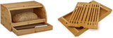 Corbeille à pain roulante Relaxdays avec tiroir, bambou, HxLxP : 21 x 40,5 x 28 cm, planche à découper en bois, naturel & bambou env. 3 x 37 x 21,5 cm Planche à découper avec bac à miettes pour un nettoyage facile Boîtes de conservation des aliments naturels Naty Shop Paquet de planche à découper à pain 3 x 37 x 21,5 cm