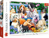 Puzzle "1000" - Portraits de chiens rigolos Puzzle Naty Shop Chiens dans le jardin