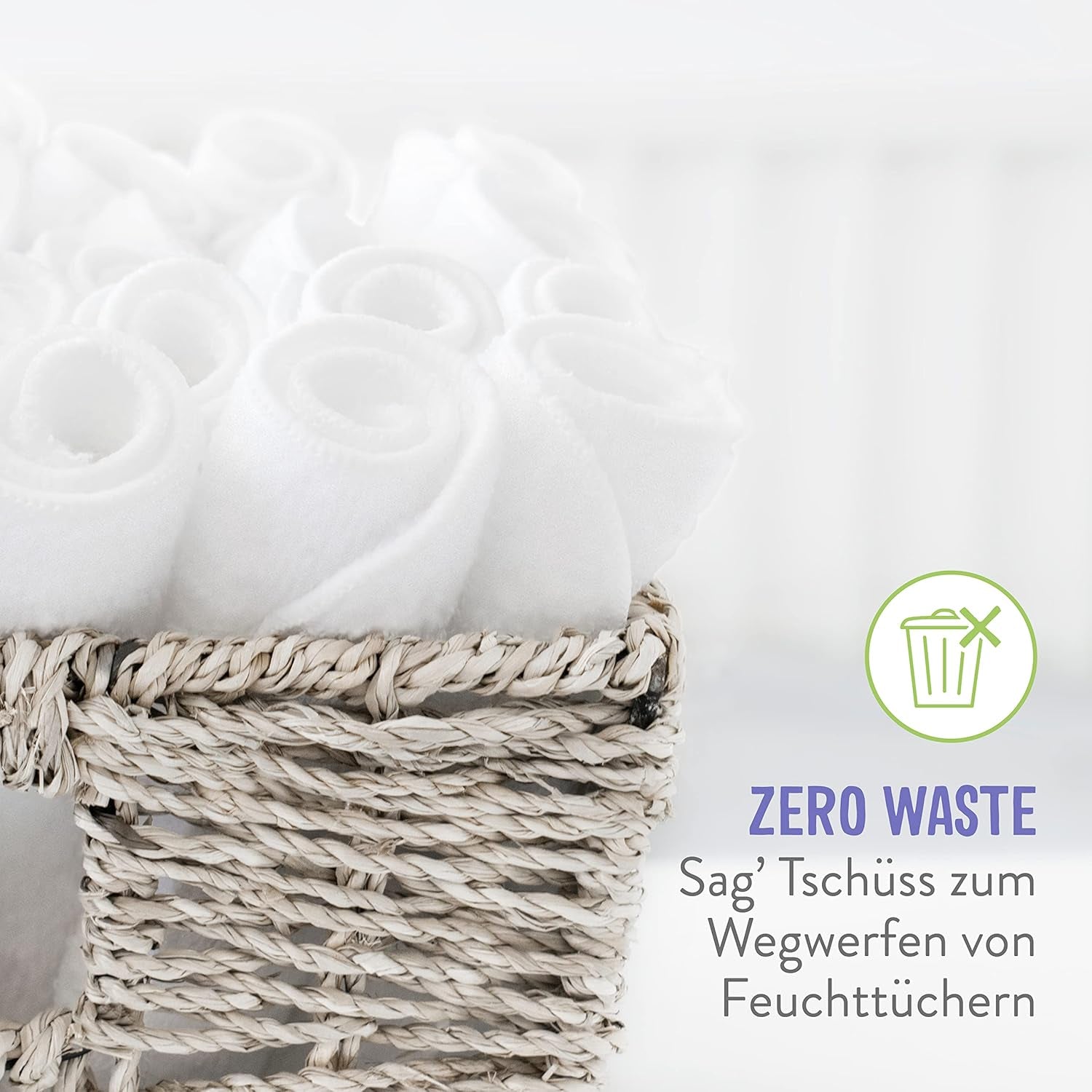 Bambino Mio Lingettes réutilisables pour bébé – Basique – Respectueuses de l'environnement, sans produits chimiques, double face, lavables, paquet de 10, nuage – L'emballage peut varier